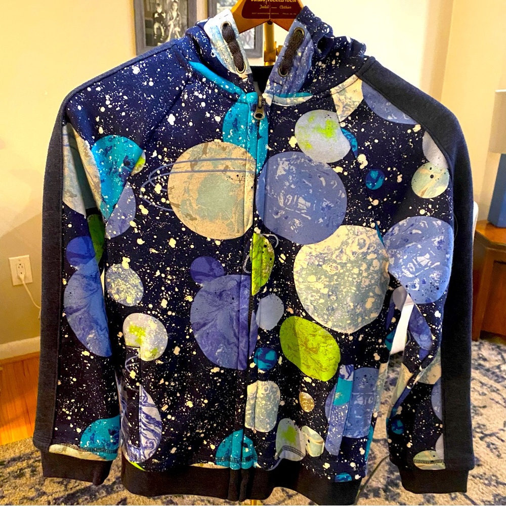 Cat & Jack Outer Space Zip-up Hoodie - size 8/10
